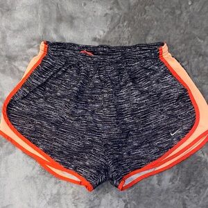 Nike Women's Black and Orange Athletic Shorts
